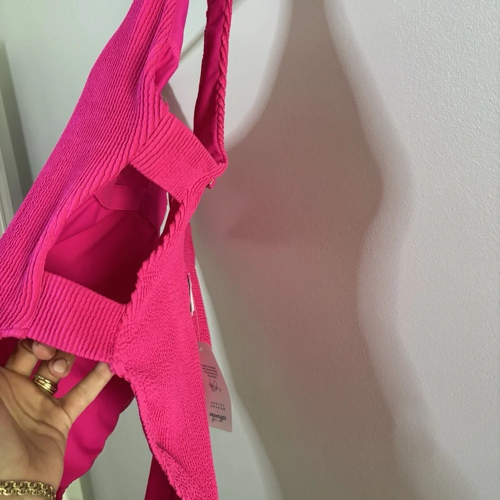 Ashley Graham Swimsuit Womens 18 Barbie Pink Cutout For All One Piece NWT Sexy